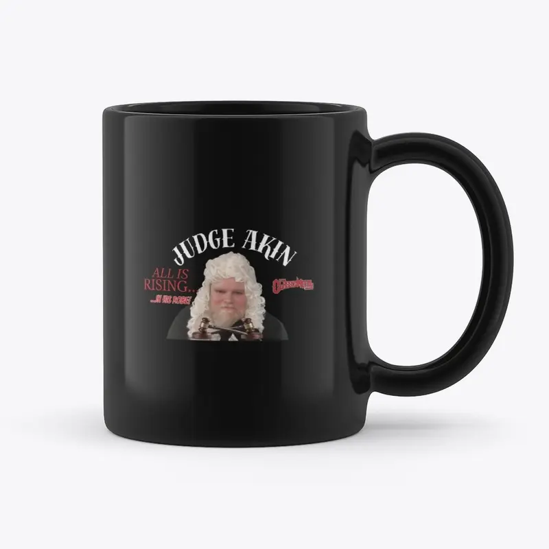 The Judge Akin Black Mugs